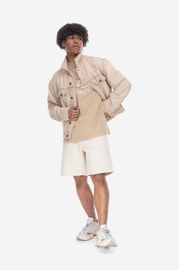 Carhartt WIP Pamučne traper kratke hlače Carhartt WIP Newel Short boja: bež, I029149-NATURAL