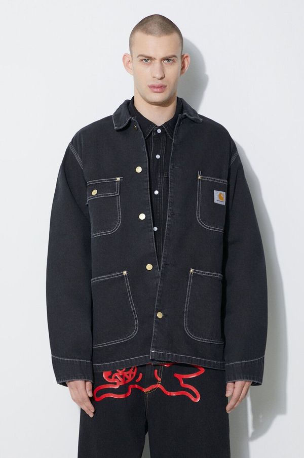Carhartt WIP Traper jakna Carhartt WIP OG Chore Coat za muškarce, boja: crna, za prijelazno razdoblje, I031896.8906