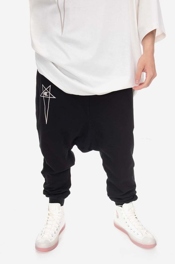 Champion Pamučni donji dio trenirke Champion x Prisoner Drawstring boja: crna, s tiskom, CM02C9245-BLACK