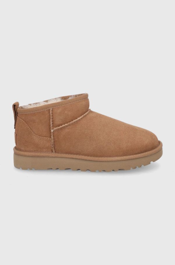 Ugg Cipele za snijeg od brušene kože UGG Classic Ultra Mini boja: smeđa