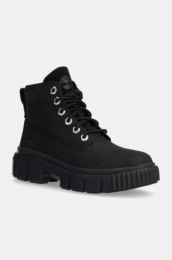 Timberland Čizme od brušene kože Timberland Greyfield za žene, boja: crna, s platformom, TB0A5RNG0011