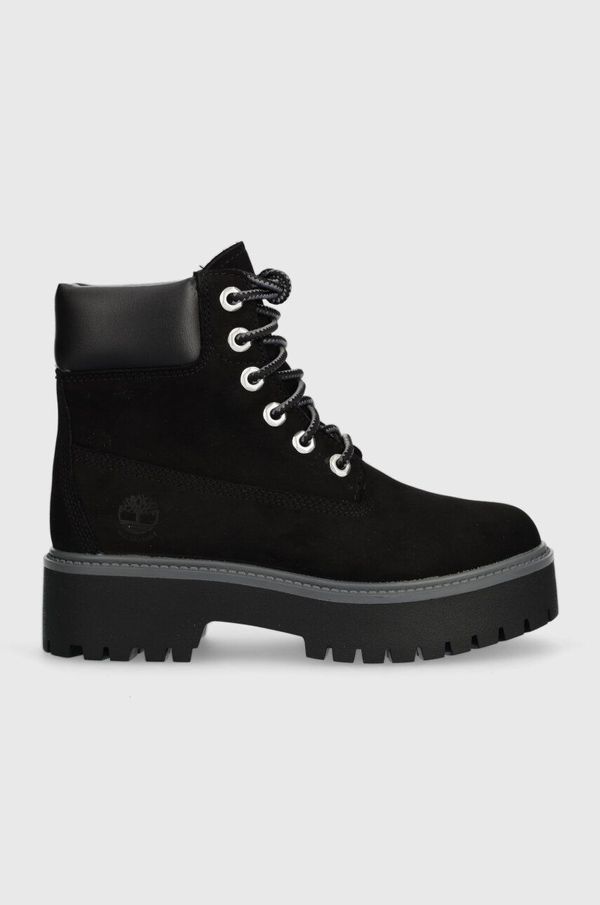 Timberland Čizme od brušene kože Timberland Stone Street 6in WP za žene, boja: crna, s platformom, sa srednje toplom podstavom, TB0A5RH50151