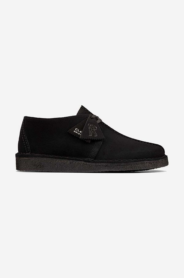 Clarks Originals Cipele od brušene kože za žene, boja: crna, ravni potplat