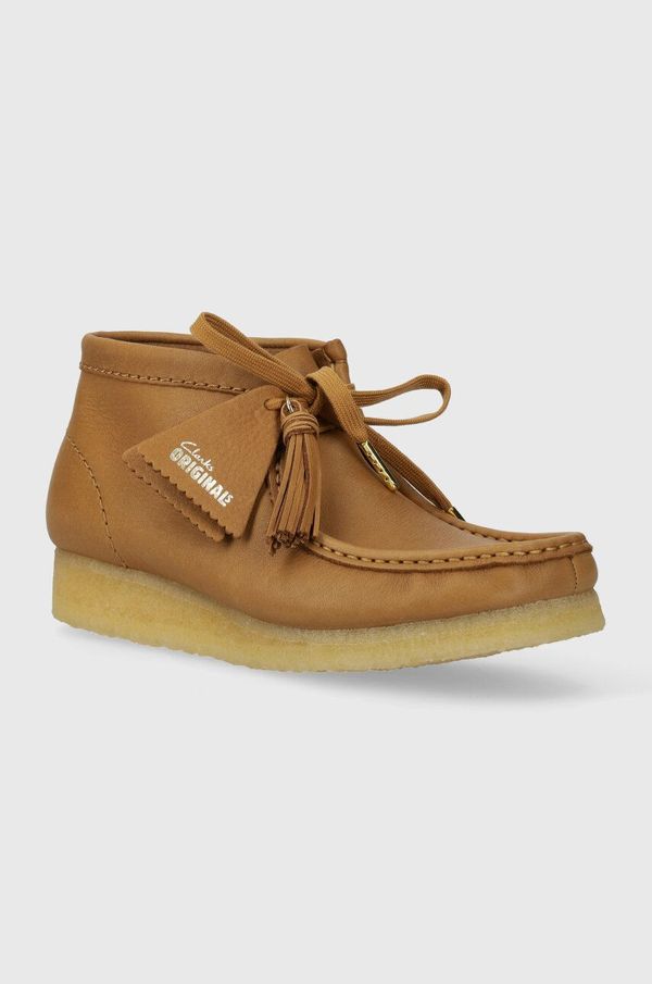 Clarks Originals Kožne cipele Clarks Originals Wallabee Boot za žene, boja: smeđa, ravni potplat, 26175840