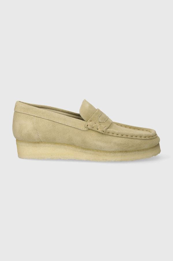 Clarks Originals Kožne mokasinke Clarks Originals Wallabee Loafer za žene, boja: bež, ravni potplat, 26173508