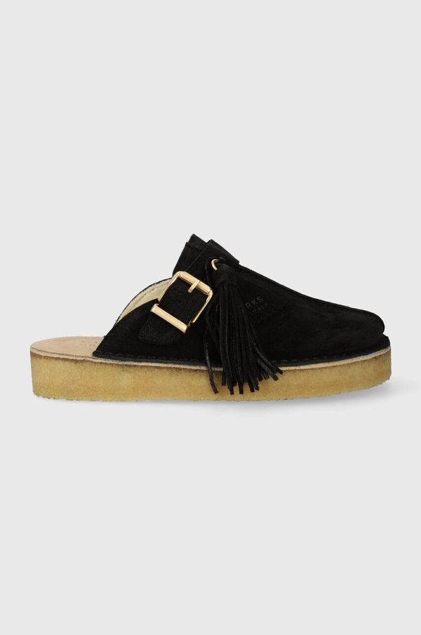 Clarks Originals Natikače od brušene kože Clarks Trek Mule za žene, boja: crna, 26168577
