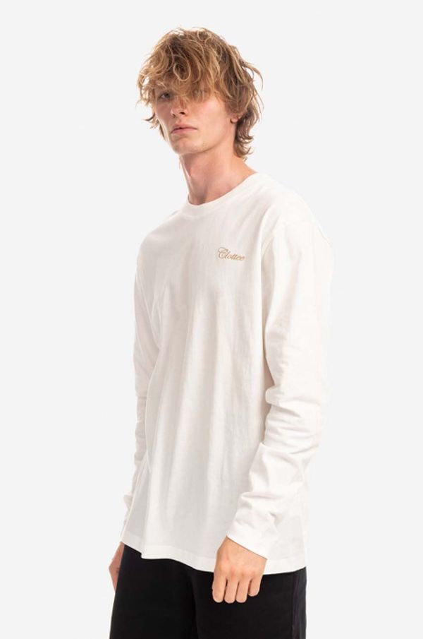 CLOTTEE Pamučna majica dugih rukava CLOTTEE SCript LS TEE boja: bijela, glatki model, CTLS1004.WHITE-WHITE