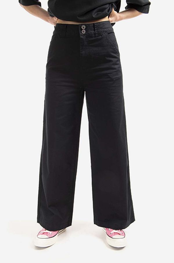 Converse Hlače Converse Wide Leg Carpenter za žene, boja: crna, široke, visoki struk, 10022968.A03-BLACK