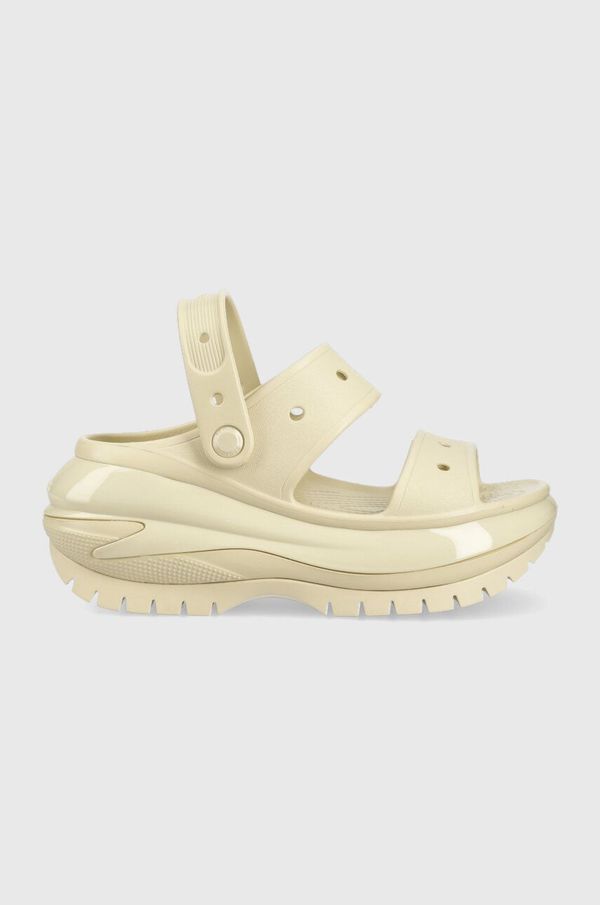 Crocs Natikače Crocs Classic Mega Crush Sandal za žene, boja: bež, s platformom, 207989