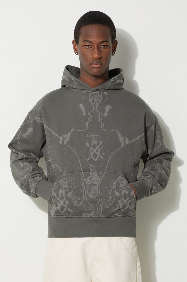 Daily Paper Pamučna dukserica Daily Paper Secret Rhythm Oversized Hoodie za muškarce, boja: zelena, s kapuljačom, s uzorkom, 2411005