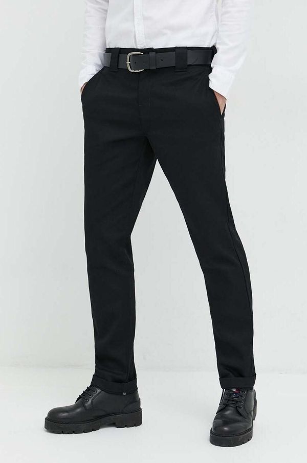 Dickies Hlače Dickies za muškarce, boja: crna, uski kroj, DK0A4XK8BLK1-BLACK