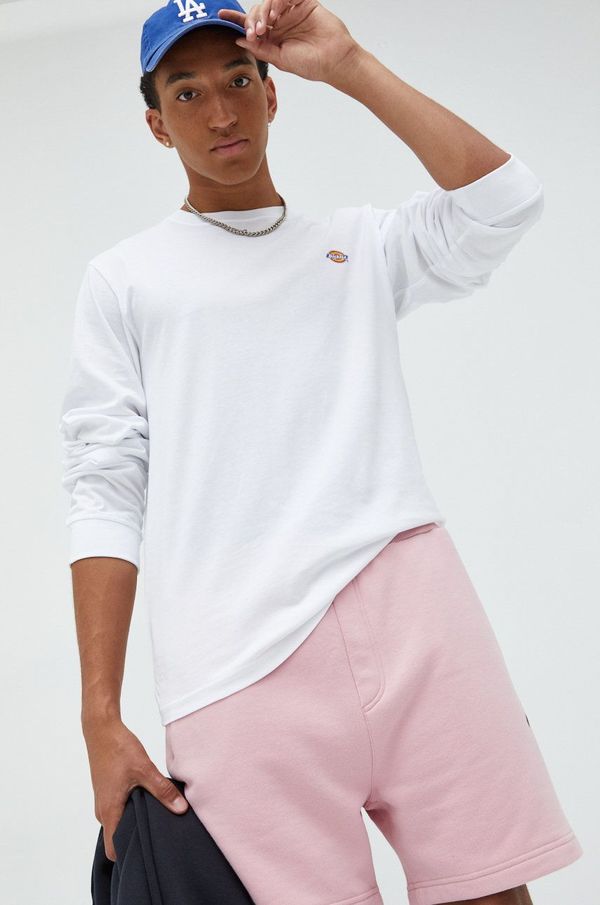 Dickies Pamučna majica dugih rukava Dickies boja: bijela, jednobojni model, DK0A4Y4RWHX1-WHITE