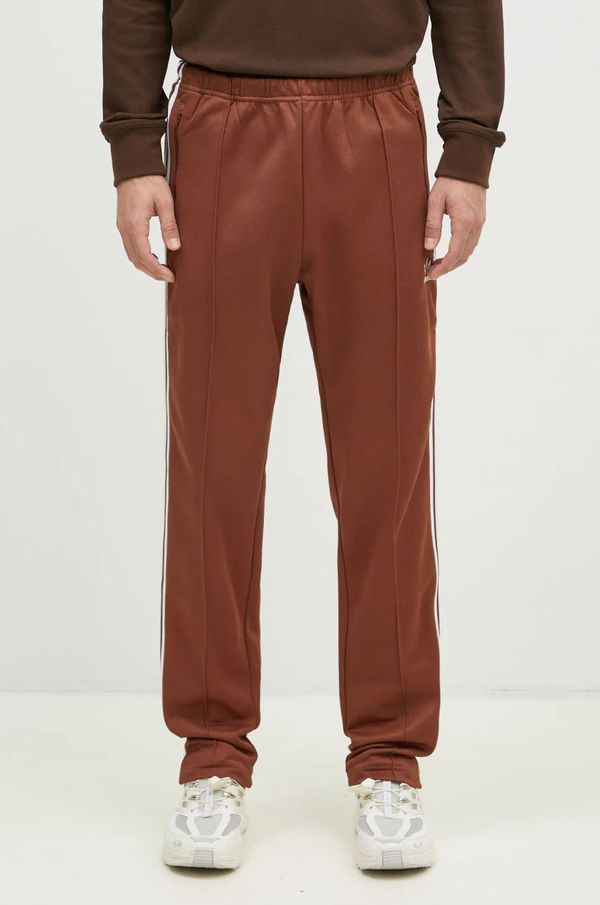 adidas Originals Donji dio trenirke adidas Originals Beckenbauer Track Pants boja: smeđa, s aplikacijom, IY9877