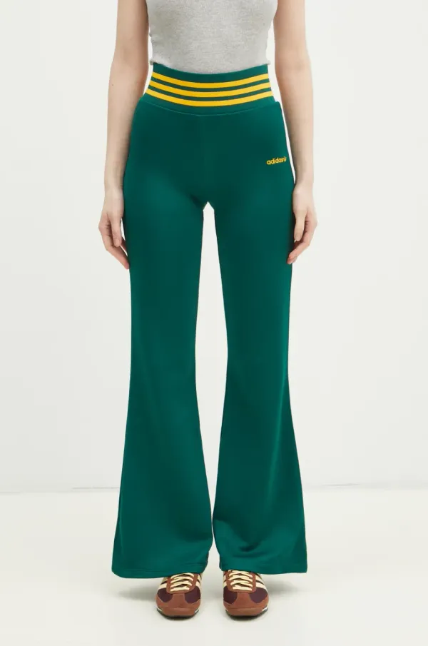 adidas Originals Donji dio trenirke adidas Originals FLARED PANTS za žene, boja: zelena, s aplikacijom, JC7689