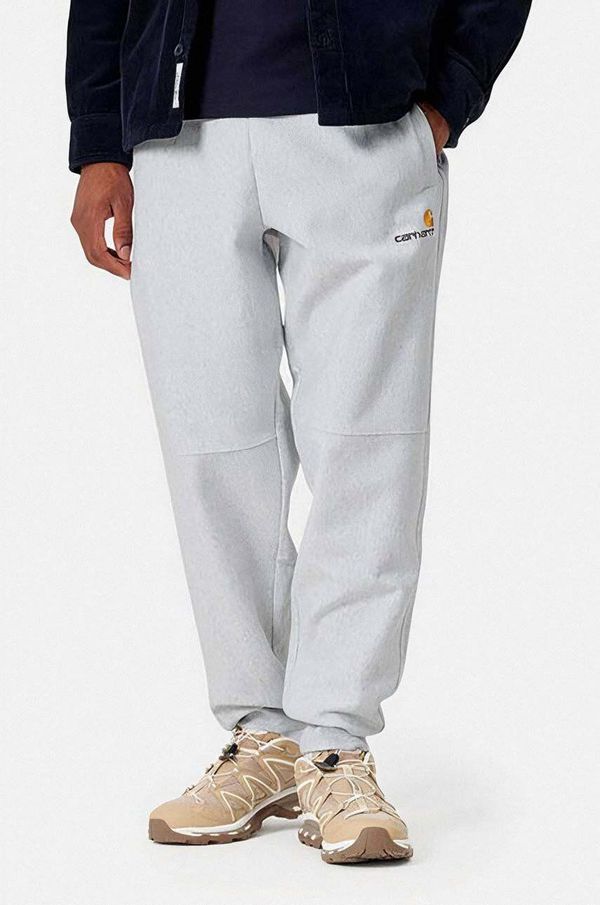 Carhartt WIP Donji dio trenirke Carhartt WIP American Script boja: siva, melanž, I027042.ASH.HEATHE-ASH.HEATHE
