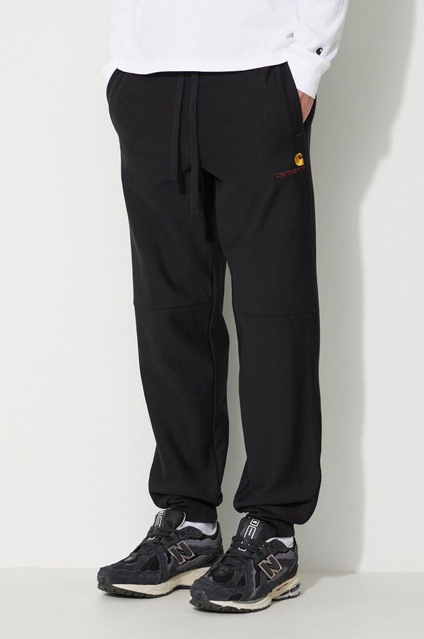 Carhartt WIP Donji dio trenirke Carhartt WIP American Script Jogging Pant boja: crna, melanž