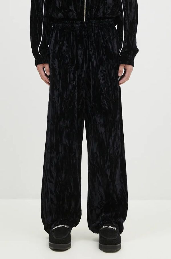 Martine Rose Donji dio trenirke od velura Martine Rose Wide Leg Trackpant boja: crna, bez uzorka, 165WF04001