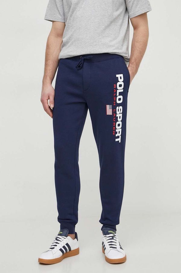 Polo Ralph Lauren Donji dio trenirke Polo Ralph Lauren boja: tamno plava, s tiskom, 710835768