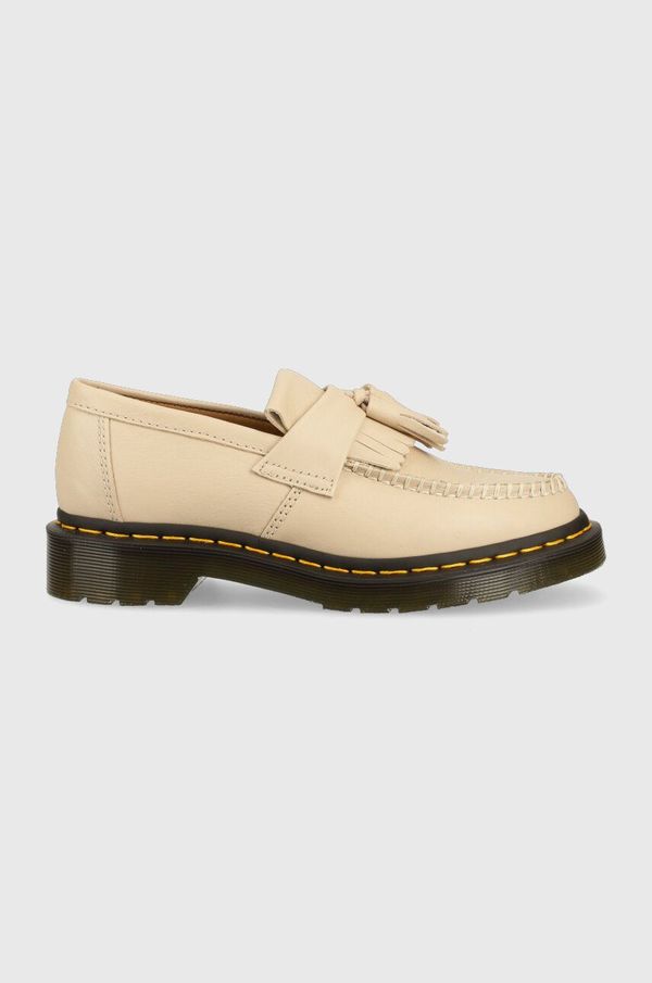 Dr. Martens Kožne mokasinke Dr. Martens Adrian za žene, boja: bež, ravni potplat, DM22760292-Parchment