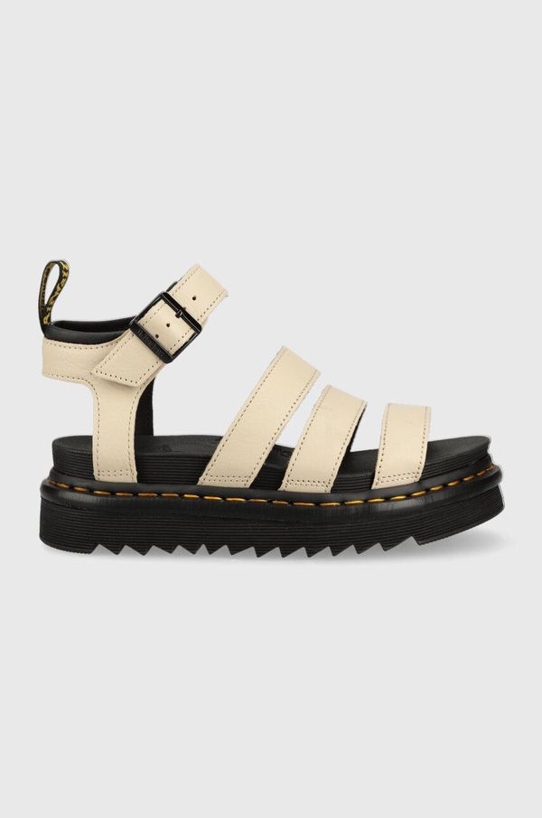 Dr. Martens Kožne sandale Dr. Martens Blaire za žene, boja: bež, s platformom, DM30706292-Parchment