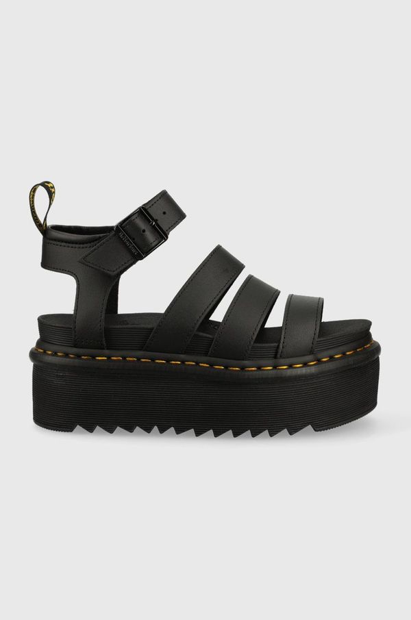 Dr. Martens Kožne sandale Dr. Martens za žene, boja: crna, s platformom, DM27296001.Blaire.Quad-Black.Hydr