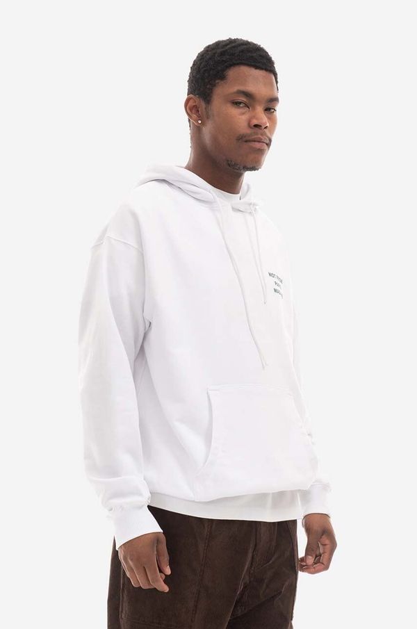 Drôle de Monsieur Pamučna dukserica Drôle de Monsieur Hoodie Santa za muškarce, boja: bijela, s kapuljačom, s tiskom, HO121.WHITE-WHITE