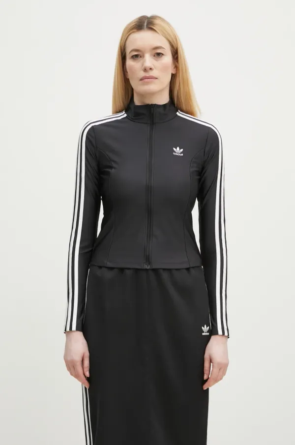 adidas Originals Dukserica adidas Originals 3S SLIM TT za žene, boja: crna, s uzorkom, JD5025