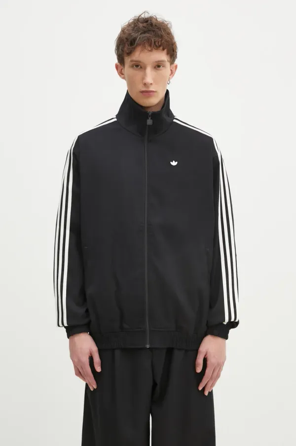 adidas Originals Dukserica adidas Originals Firebird Tracktop za muškarce, boja: crna, s aplikacijom, JC6357