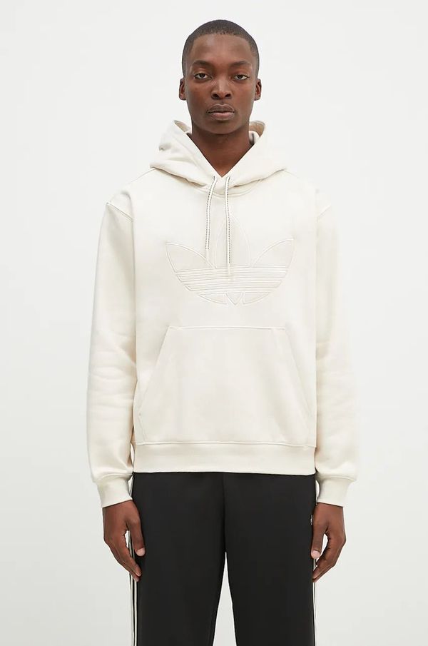 adidas Originals Dukserica adidas Originals Hooded Sweat za muškarce, boja: bež, s kapuljačom, s aplikacijom, JN5969