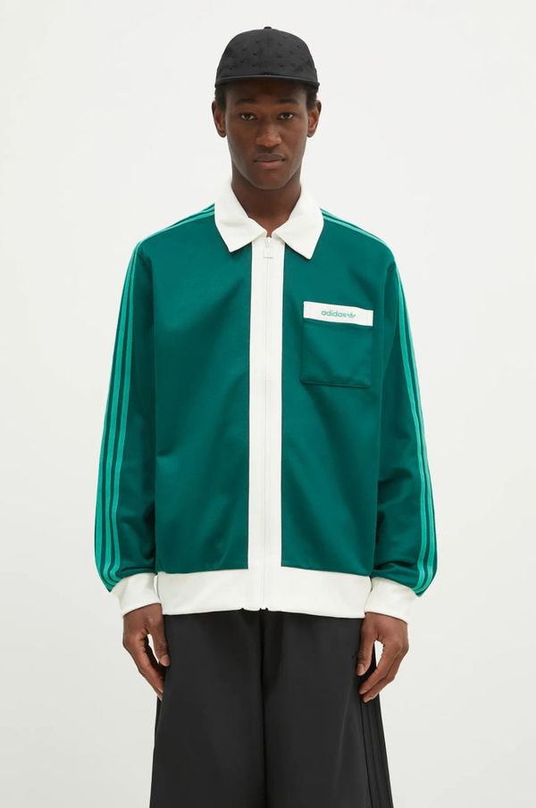 adidas Originals Dukserica adidas Originals Track Top za muškarce, boja: zelena, s aplikacijom, JC8362