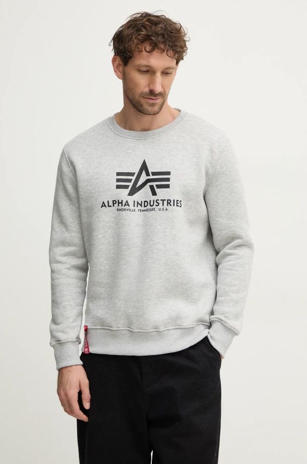 Alpha Industries Dukserica Alpha Industries za muškarce, boja: siva, s tiskom, 178302.17-grey