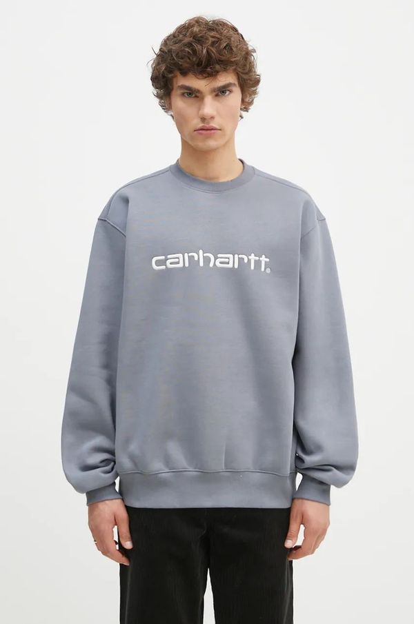 Carhartt WIP Dukserica Carhartt WIP Carhartt Sweat za muškarce, boja: siva, s aplikacijom, I030546.2INXX