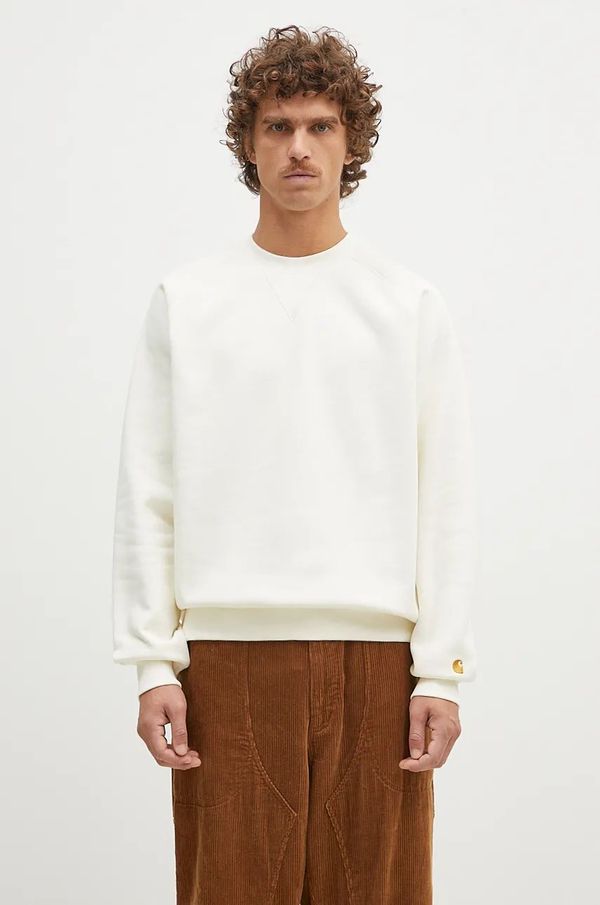 Carhartt WIP Dukserica Carhartt WIP Chase Sweat za muškarce, boja: bež, bez uzorka, I033660.0SHXX