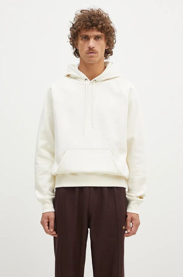 Carhartt WIP Dukserica Carhartt WIP Hooded Chase Sweat za muškarce, boja: bež, s kapuljačom, bez uzorka, I033661.0SHXX
