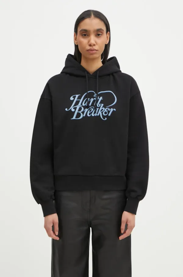 Carhartt WIP Dukserica Carhartt WIP Hooded Harttbreaker Sweat za žene, boja: crna, s kapuljačom, s tiskom, I034418.89XX