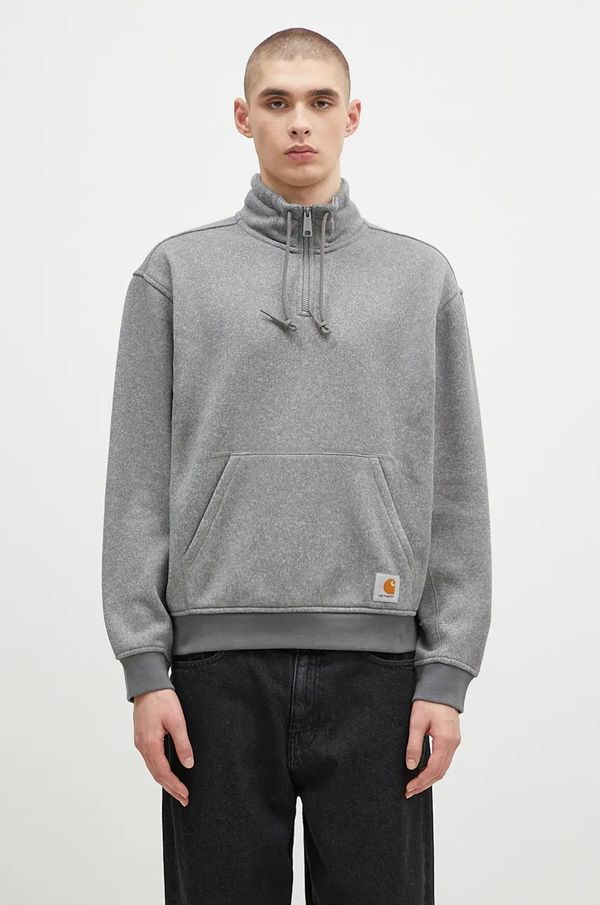 Carhartt WIP Dukserica Carhartt WIP Luther Half Zip Sweat za muškarce, boja: siva, melanž, I033990.2H9XX