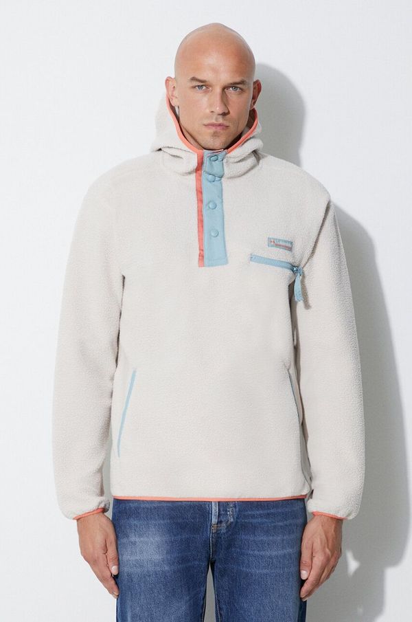 Columbia Dukserica Columbia M Helvetia Hoodie za muškarce, boja: bež, s kapuljačom, s uzorkom, 2013705