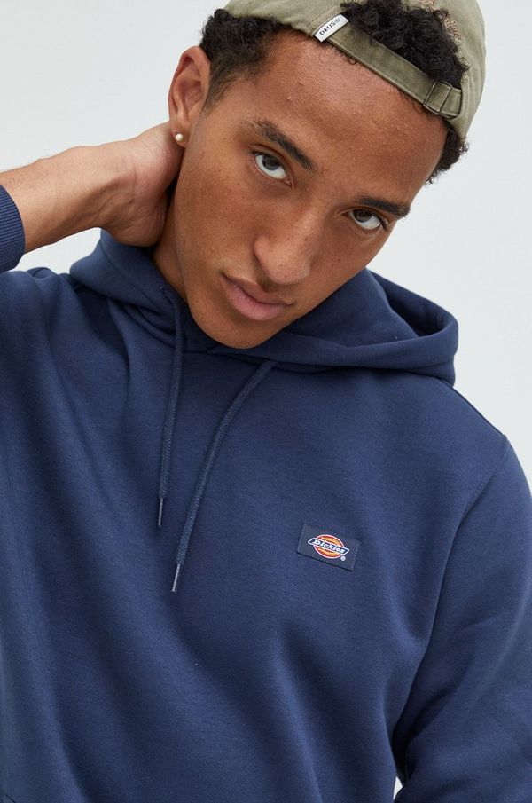 Dickies Dukserica Dickies za muškarce, boja: tamno plava, s kapuljačom, glatka, DK0A4XCDNV01-NAVYBLUE