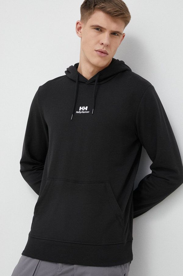 Helly Hansen Dukserica Helly Hansen YU HOODIE 2.0 za muškarce, boja: crna, s kapuljačom, glatka, 53582