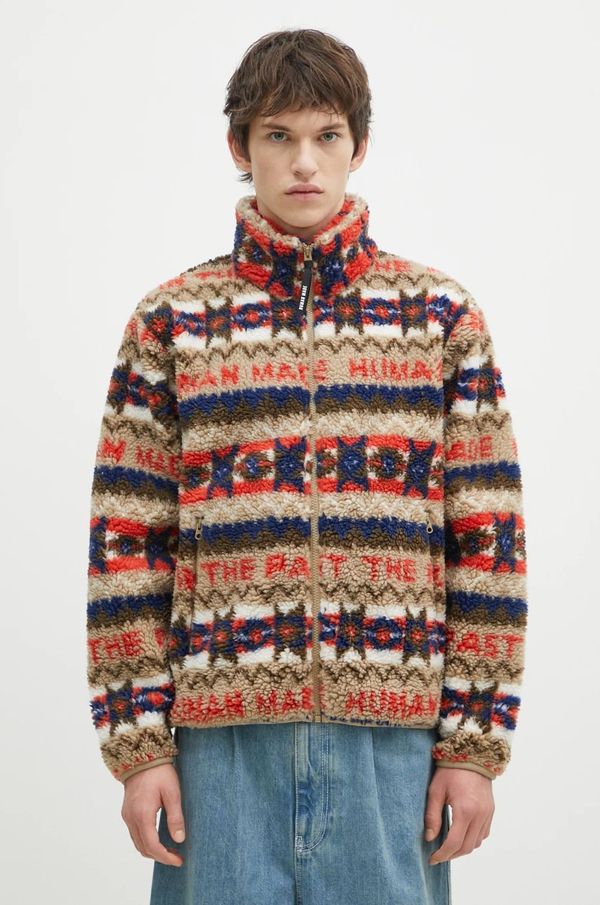 Human Made Dukserica od flisa Human Made Nordic Fleece Jacket boja: bež, s uzorkom, HM28JK039