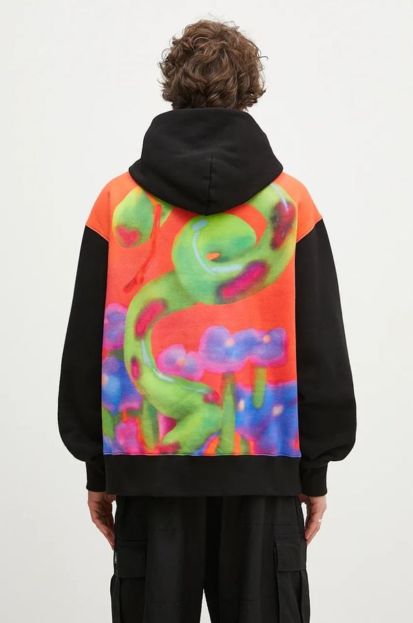 PLEASURES Dukserica PLEASURES Wet Snake Hoodie za muškarce, boja: crna, s kapuljačom, s uzorkom, P24F032