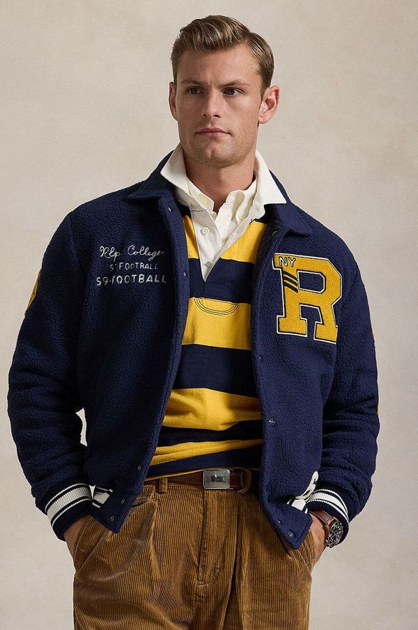 Polo Ralph Lauren Dukserica Polo Ralph Lauren Vintage Curly za muškarce, boja: tamno plava, s aplikacijom, 710950793
