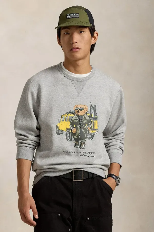Polo Ralph Lauren Dukserica Polo Ralph Lauren za muškarce, boja: siva, s tiskom, 710958195