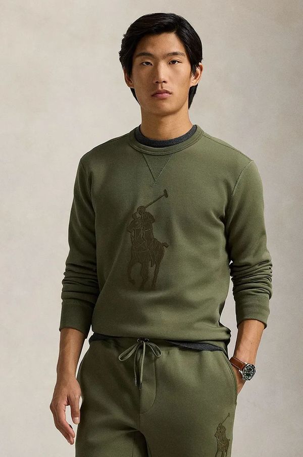 Polo Ralph Lauren Dukserica Polo Ralph Lauren za muškarce, boja: zelena, s aplikacijom, 710957586