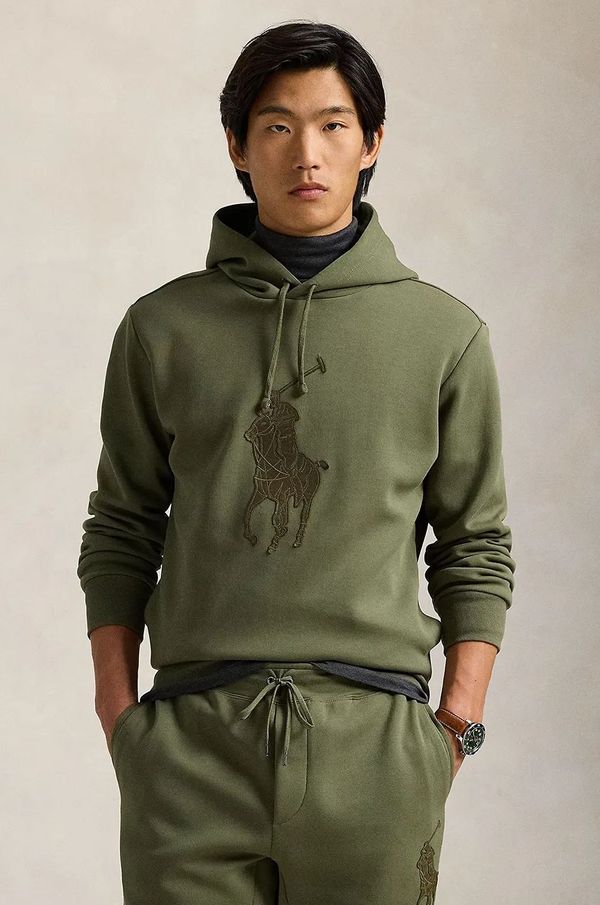 Polo Ralph Lauren Dukserica Polo Ralph Lauren za muškarce, boja: zelena, s kapuljačom, s aplikacijom, 710957585