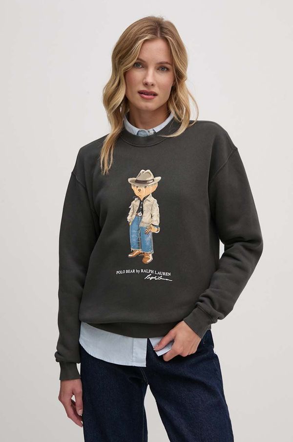 Polo Ralph Lauren Dukserica Polo Ralph Lauren za žene, boja: siva, s tiskom, 211941193