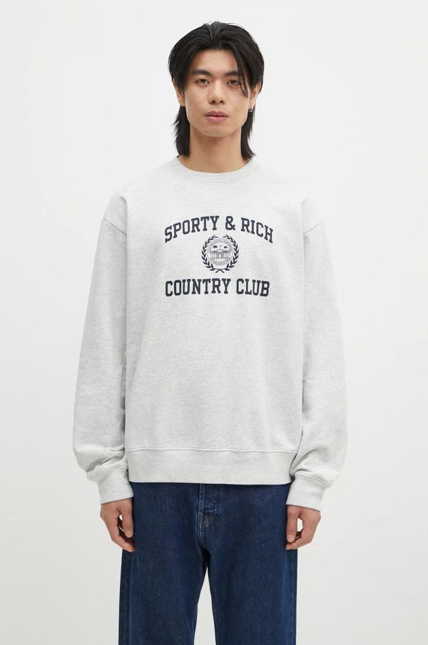 Sporty & Rich Dukserica Sporty & Rich Varsity Crest boja: siva, s tiskom, ST071516218GY03
