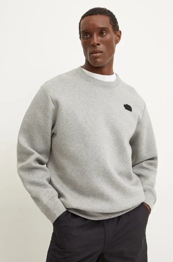 The North Face Dukserica The North Face Crew Neck Sweatshirt za muškarce, boja: siva, melanž, NF0A8AMAEC41