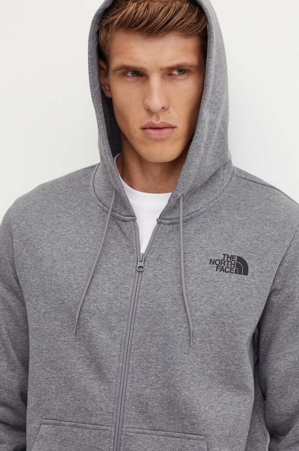 The North Face Dukserica The North Face Simple Dome Full Zip Hoodie za muškarce, boja: siva, s kapuljačom, melanž, NF0A89FDDYY1