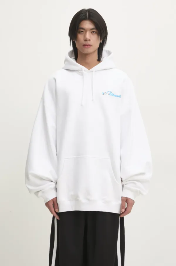 Vetements Dukserica VETEMENTS Only Vetements Oversized za muškarce, boja: bijela, s kapuljačom, s tiskom, UA66HD770W